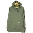 CARHARTT Men's Jumper Size 2XL Pullover Hooded Hoodie Green Pockets