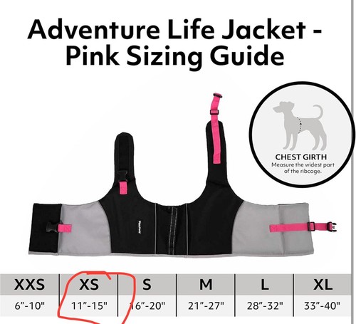 Dog Life Jacket Sz XXS | New Zippy Paws Flotation Device Reflective Trim | Pink - Picture 4 of 4