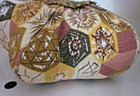 Fall Pumpkin Vtg Material Handsewn Brown Green Yellow 1950 Drapery Real Stem — photo 3