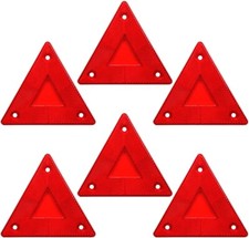 6-Pack Red Safety Reflector Warning Sign Slow Moving Vehicle