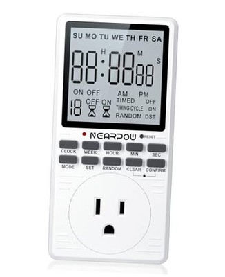 Outlet Timer,  Multifunctional Programmable Timer with Countdown and 7 White