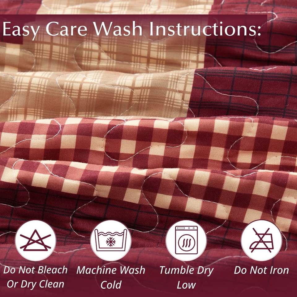 Virah Bella - Homestead Red - Lightweight Reversible Quilt Set - Image 3 of 4