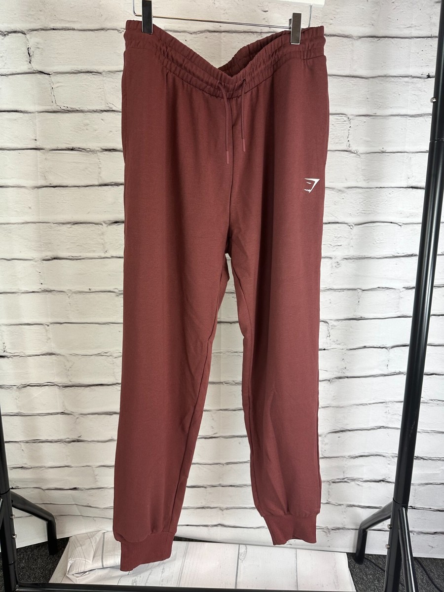 New Womens Gymshark Training Joggers Cherry Brown UK