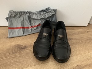 prada black loafers mens