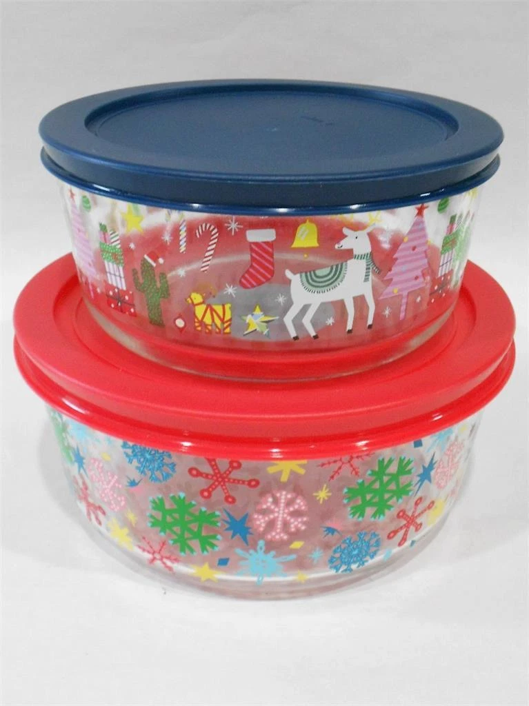 Anchor Hocking Holiday Trees 4-Cup Glass Food Storage Container