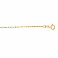 1.0mm Diamond Cut Singapore Chain Necklace Real 10K Yellow Gold