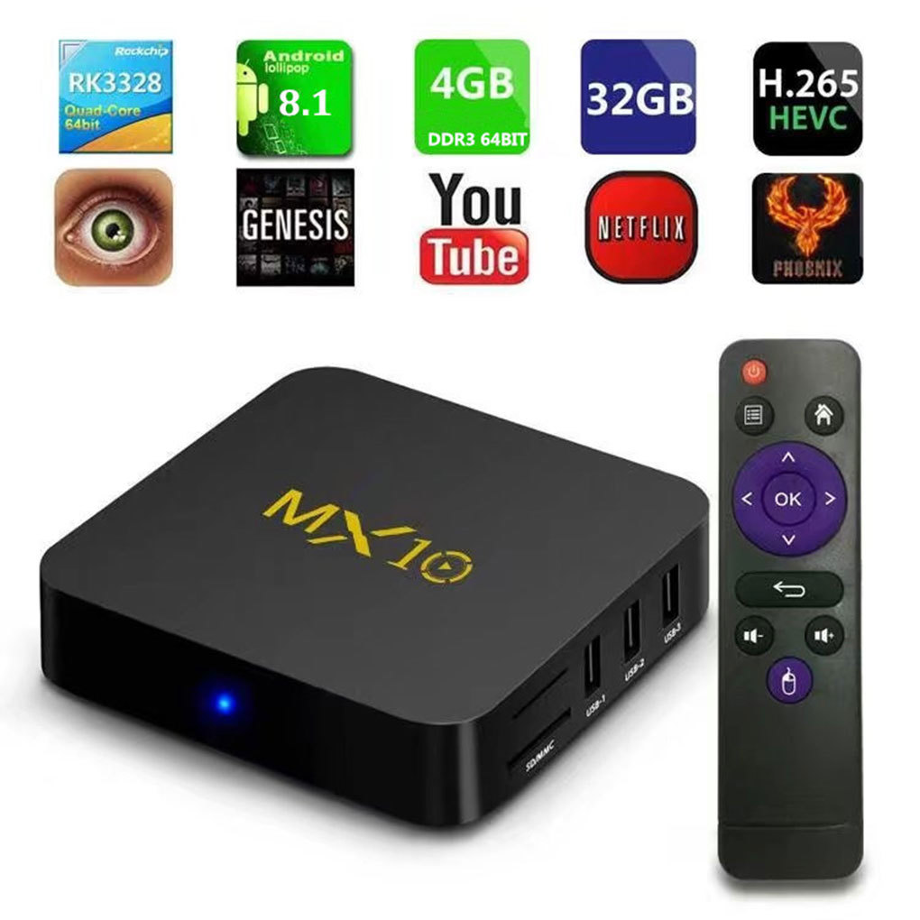 4gb+ 32 64gb Android 8.1 Mx10 Smart Tv Box 64bit Quad Core Wlan 4k Mediaplayer 4gb+ 32 64gb Android 8.1 Mx10 Smart Tv Box 64bit Quad Core Wlan 4k Mediaplayer
