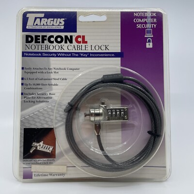 Targus Defcon CL Laptop Combo Cable Lock Anti-Theft Device Notebook ...