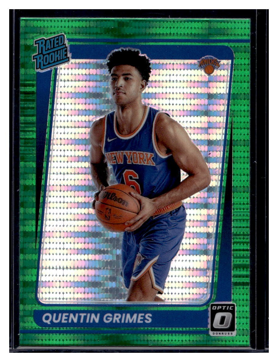 2021-22 Panini Donruss Optic Green Pulsar Prizm #166 Quentin Grimes RC