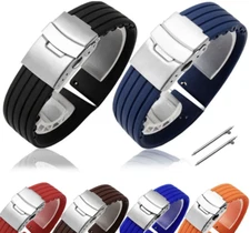 SILICONE RUBBER SPORT WATCH STRAP BAND MULTI COLOURS 16-24MM QUICK RELEASE