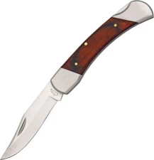 Rite Edge Brown Wood Handles Big John Lockback Pocket Knife CN210823 Sheath