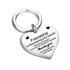 Heart Friendship Keyring Stainless Steel Best Friend Keychain Friend Gift Unisex