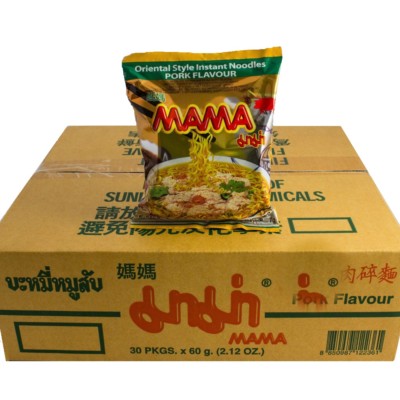 TOP: 1 Karton MAMA Schwein Instant Nudelsuppen 30 x60g Pork Nudelsuppe Suppe