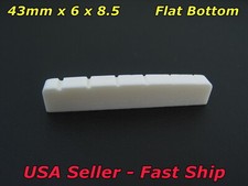 43mm Guitar Bone Nut Slotted Flat Btm For Many Gibson Martin Epiphone  Similar