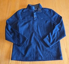 Mens navy blue izod sweater large snap button neck