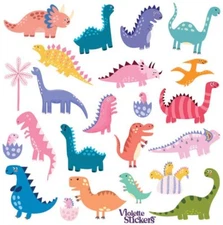 Violette Stickers Happy Little Bright Dinos Dinosaurs Crafts Planner Supply