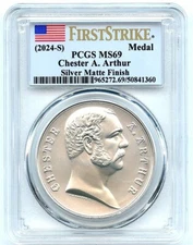 1881 Chester A. Arthur Presidential .999 Silver Medal, PCGS MS-69 First Strike!