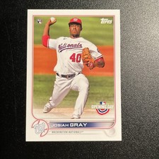 2022 Topps Opening Day #89 Josiah Gray Rookie Card RC B3. rookie card picture