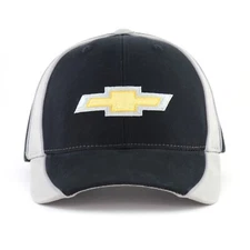Chevrolet Bowtie Baseball Hat Ball Cap Black Gray Performance Embroidered