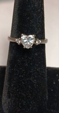 Vintage 925 Sterling Silver Signed 1000Jewels Heart Cz Ring Size 6