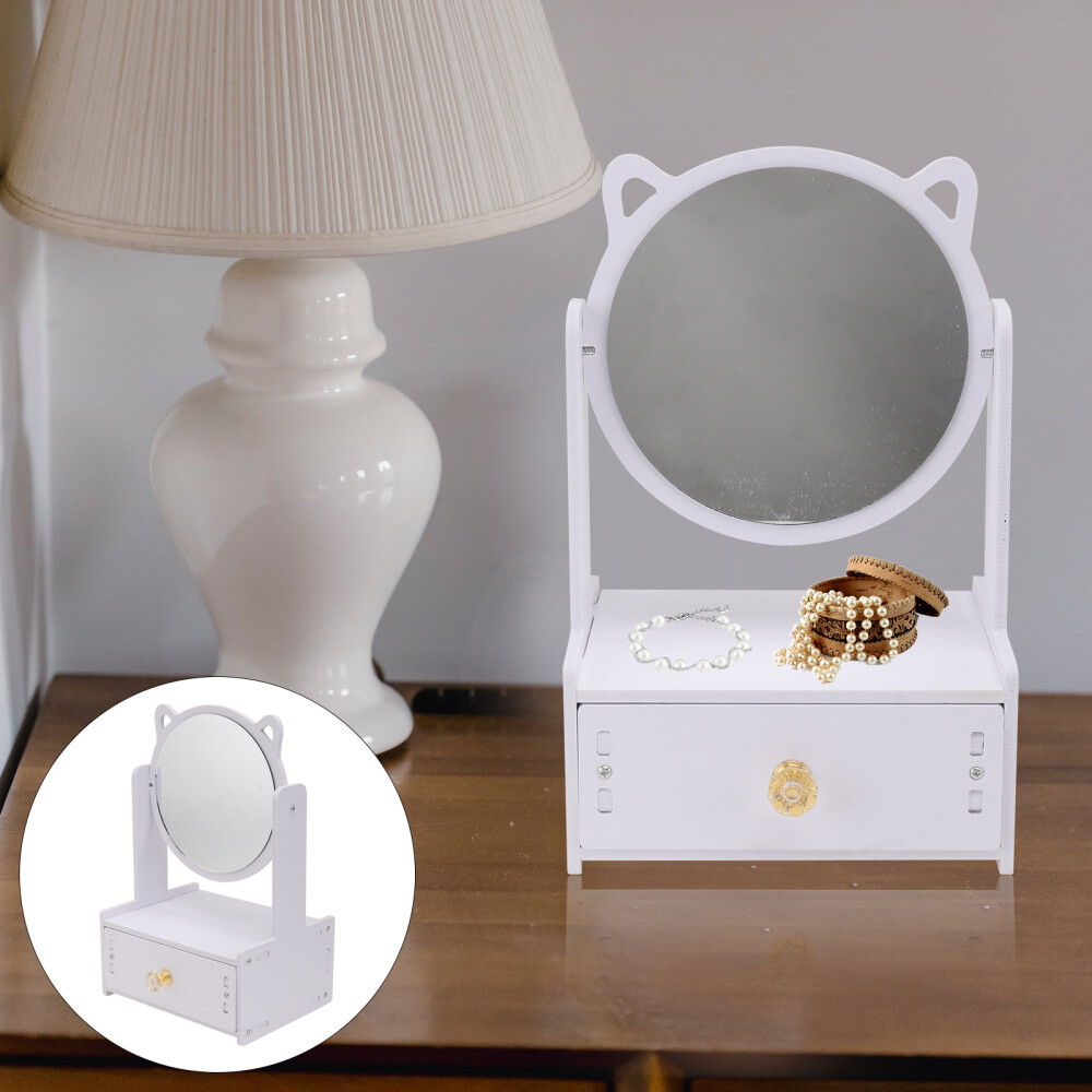 LED Makeup Mirror with Lights Illuminated Vanity Storage Box for Cosmetics-image