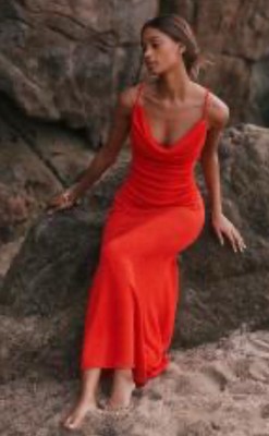Anthropologie Sunday in Brooklyn Knit Midi Dress Women Red Vacay Party Sz XL NWT