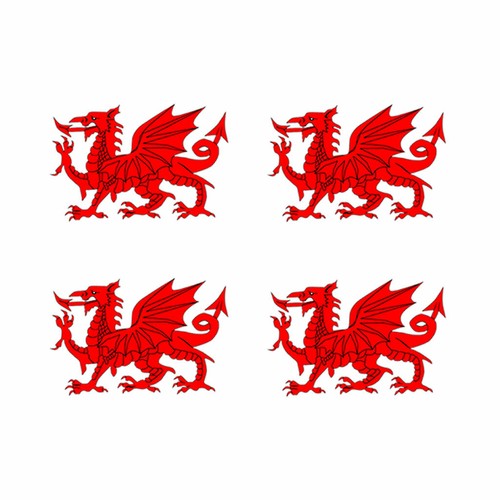 4 x Welsh Dragon IRON ON