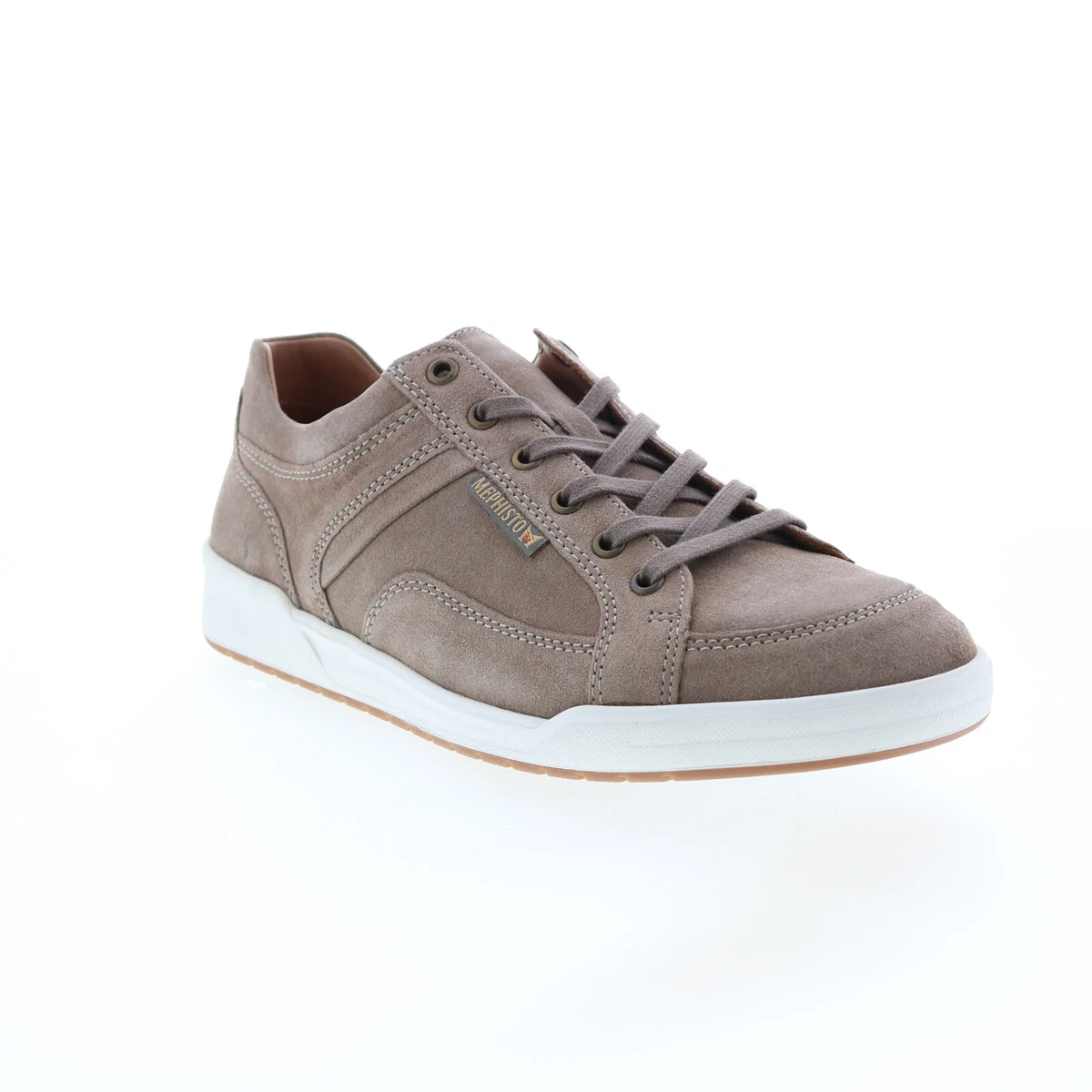 Tenis Mephisto Rodrigo para hombre gris gamuza con cordones estilo