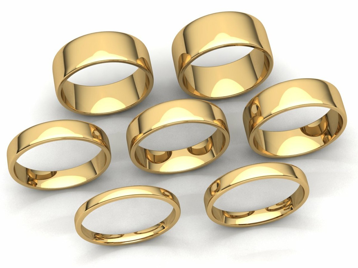 Pure 10k Or 14k Yellow Gold Comfort Fit Domed Wedding Band - Choose Your Width, Men's & Women's