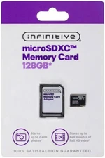INFINITIVE 128GB Micro SDXC + Adapter Memory Card New Sealed