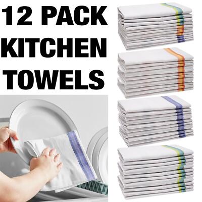 12er-Pack Baumwolle Herringbone Küchentücher groß 50 x 70 cm Bar Tuch Geschirrtuch Tee