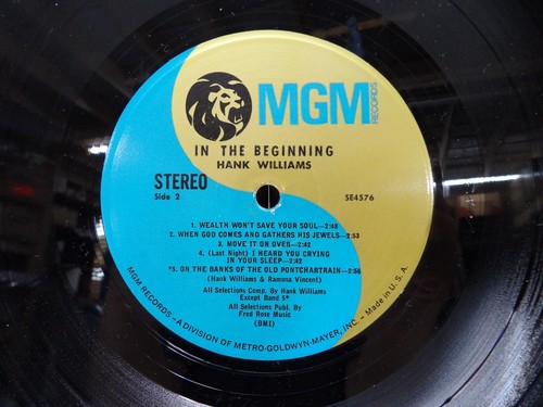 Hank Williams In The Beginning 1968 MGM SE-4576 Stereo - Picture 5 of 5