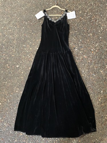 J. Peterman Black Velvet Sequin Cocktail Dress NWT Womens Size 14 - Picture 2 of 6