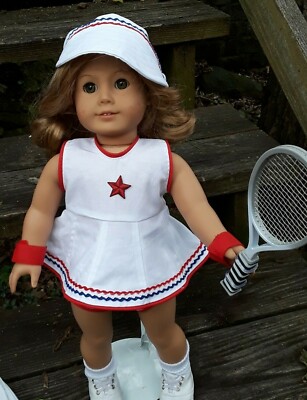 piece Tennis outfit red white and blue fits American Girl Dolls