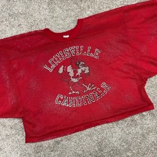 Vintage Louisville Cardinals Cropped Mesh Practice Jersey Size L-XL USA Bike