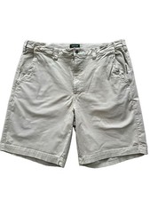 Orvis Men's Tan Shorts Cotton Chino Shorts Flat Front Solid Pockets Button
