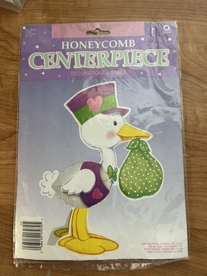 Vintage Baby Shower Stork Table Decoration