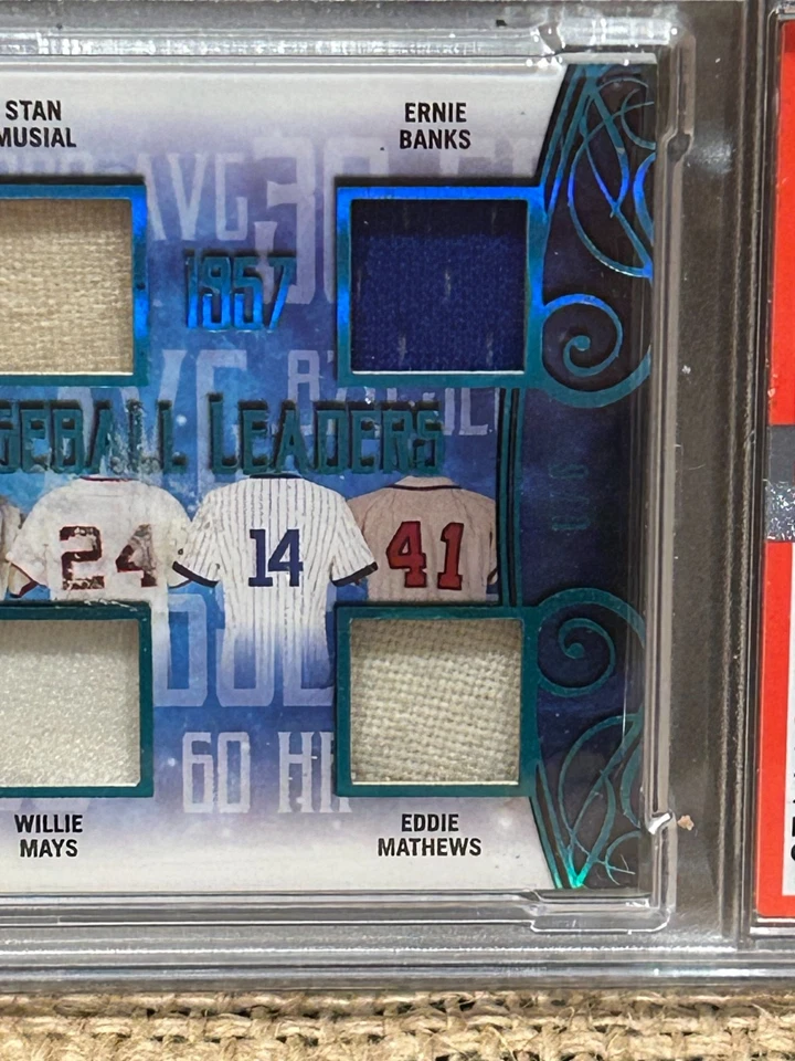 2019 Leaf In The Game Williams/Musial/Matthews/Mays/Mantle/Banks Pt. Blue PSA 9 - Image 4 of 4