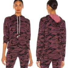 NWT Sundry Camo Boyfriend Hoodie in Plum 0 XS