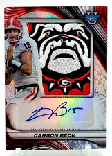 Carson Beck 2024 Bowman Best U Rookie Patch Auto Georgia Bulldogs **