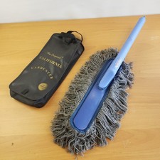 VTG The Original California Car Duster Plastic Handle w/Case & Original Tag BLUE