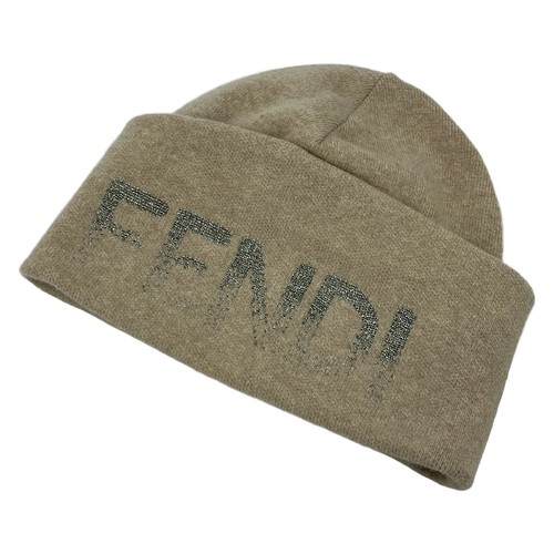 FENDI FXQ334 Beige Wool Cashmere Hat