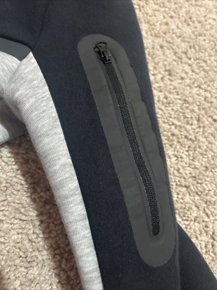 Nike Tech Fleece Cremallera Completa Sudadera con Capucha Niños Negro Gris Sudadera Chaqueta Foto 4 de 4