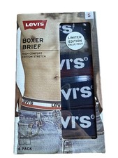 LEVI'S Sz S Men's 4 Pack High Comfort Cotton Stretch Boxer Briefs Limited Editio