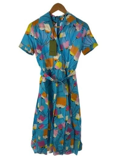 GUCCI / Robe manches courtes / 36 / Coton / BLEU / Motif floral / 657935 ZAGVN