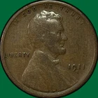 1911-S Lincoln Wheat Cent Fine F Coin #36942