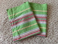 POTTERY BARN NEWPORT STRIPE PILLOW SHAM PAIR STANDARD SIZE GREEN PINK MULTI