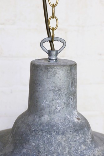 Ceiling Light Large Factory Lamp Galvanised Steel Pendant Vintage Retro C1 - Picture 11 of 13