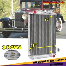 3 Core Aluminum Radiator Cooler For 1930 Chevrolet Car Chevy V8 Conversion