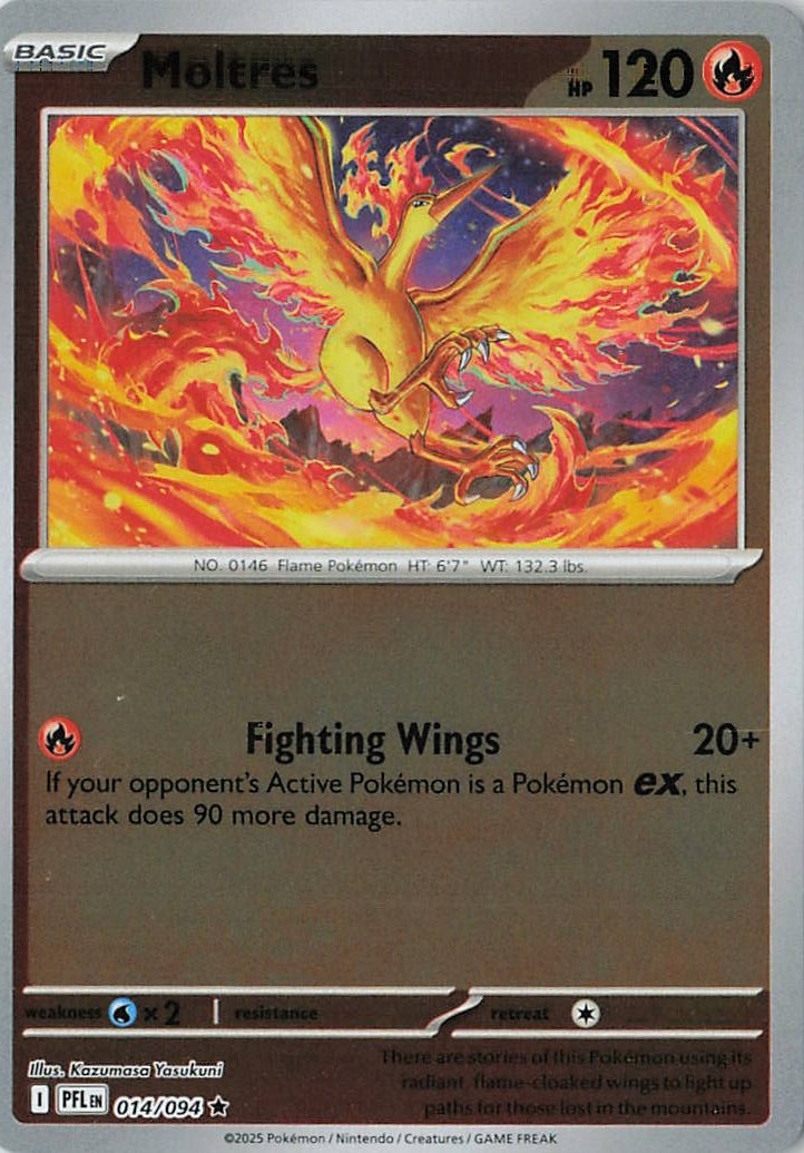Moltres  Reverse Holo Rare ME02: Phantasmal Flames 014/094 NM